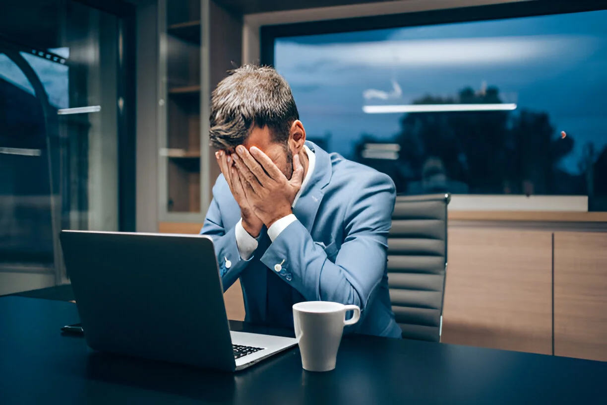 man in stress